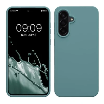 Abbildung von kwmobile Hülle kompatibel mit Samsung Galaxy A56 5G Silikon Handy Case Handyhülle weiche Oberfläche kabelloses Laden Arctic Night