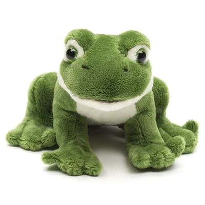 Abbildung von Uni Toys Grüner Frosch Plushie, sitzend Mit quakender Stimme 13 cm (Länge) Plüschtier, Kuscheltier