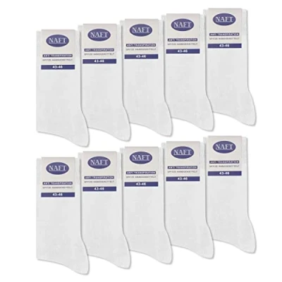 Abbildung von 10 Paar Socken 100% Baumwolle Herren Damen Komfortbund ohne Naht 10600 (Weiß 39 42)