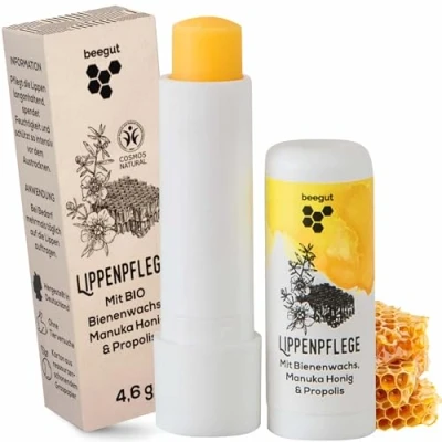 Abbildung von beegut Manuka Lippenpflege Lippenbalsam mit Honig, Propolis &amp; Bienenwachs spendet Feuchtigkeit schützt intensiv