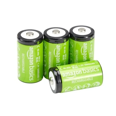Abbildung von Amazon Basics Babyzellen (C) Akkumulatoren 1.2 V (5000 mAh NiMh), 4er Pack