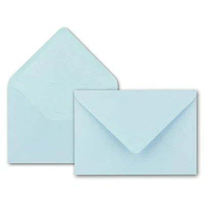 Abbildung von 25x Brief Umschläge in Babyblau 80 g/m² Kuverts DIN B6 Format 12,5 x 17,6 cm Nassklebung ohne Fenster