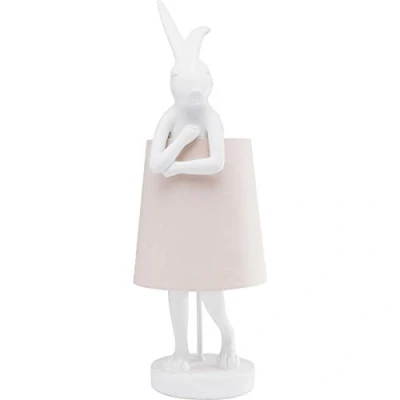 Abbildung von Kare Design Tischlampe Animal Rabbit Weiß/Rosa, Hasenleuchte, Tischleuchte, Nachttischlampe, Tiermotiv, Schreibtischlampe Kinder, Kippschalter am Kabel, Leuchtmittel nicht inklusive, 68x23x26cm