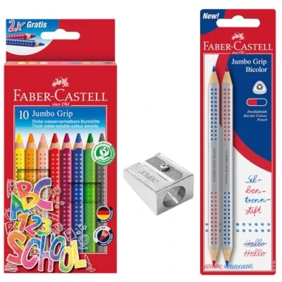 Abbildung von FABER CASTELL 205226 Buntstifte Set Schulanfang, 13 teilig, inkl. Spitzer Jumbo und Silbenstift
