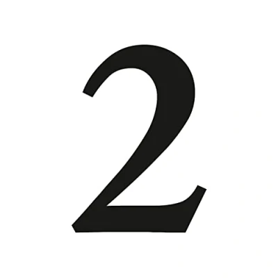 Abbildung von Zahlen Aufkleber Nr. 2 in schwarz I Höhe 10 cm selbstklebende Haus Nummer, Ziffer zum Aufkleben für Außen, Briefkasten, Tür wetterfest kfz_471_2
