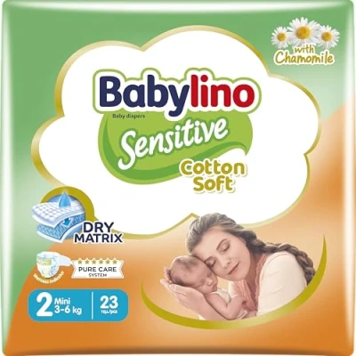 Abbildung von Babylino Sensitive Babywindeln, Größe 2, Mini (3 6 kg), 23 Einheiten