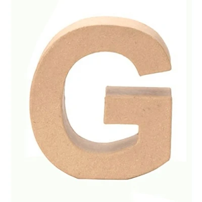 Abbildung von GLOREX 6 2029 107 Papp Buchstabe G, aus brauner Pappe, ca. 17,5 X 5,5 cm groß, zum bemalen und bekleben, für Serviettentechnik Décopatch, ideal als Dekoration