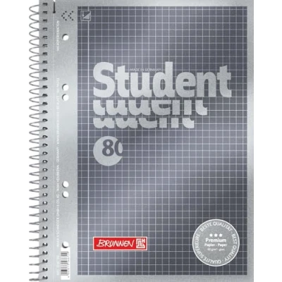 Abbildung von Brunnen 1067152 Notizblock / Collegeblock Student Premium (Veredeltes DeckBlatt mit Metallic Effekt, A5, kariert, 90 g/m², 80 Blatt)