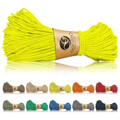 Abbildung von Ganzoo Paracord 125 Seil 1mm Takel Schnur, Nylon &amp; Polyester, Allzweckseil für Armband, Hundehalsband, Hundeleine Knüpfen, Takeln, Camping Survival, Neongelb