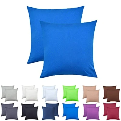 Abbildung von NatureMark 2er Pack Jersey Kissenbezug Kissenhülle Kissenbezüge Seitenschläferkissen Nackenkissen viele Größen und Farben ÖKO TEX (40 x 40 cm, Royal blau)