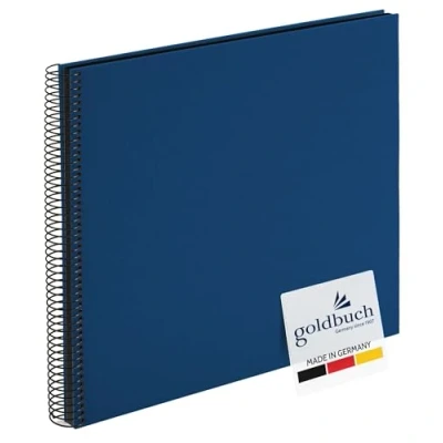 Abbildung von goldbuch 25996 Spiralalbum Bella Vista, Foto Album 35 x 30 cm, Fotoalbum mit 40 schwarze Seiten, Erinnerungsalbum aus Leinen, Fotobuch für Bilder und Fotos zum Einkleben, Blau