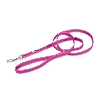 Abbildung von IDC Color &amp; Gray gumierte Leine, 20 mm x 1,8 m mit Schlaufe und D Ring, Pink Grau