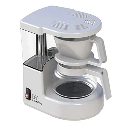 Abbildung von Melitta Aromaboy kleine Filterkaffeemaschine mit Glaskanne 2 Tassen Weiß (1015 03)