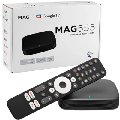 Abbildung von MAG 555 Original Infomir &amp; hb digital 4K HDR Multimedia Player Receiver mit Google Assistant, Netflix, Prime Video, Disney+, YouTube, Dolby Atmos