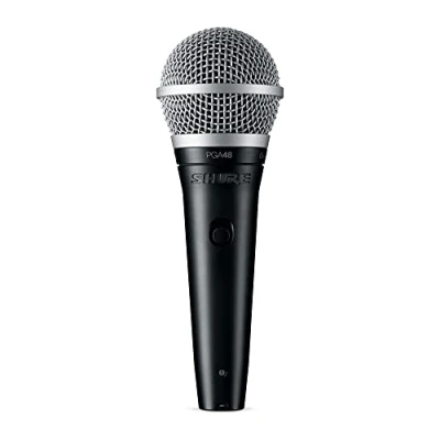 Abbildung von Shure PGA48 Dynamisches Mikrofon Handheld für Gesang mit Cardioid Aufnahmemuster, EIN/Aus Schalter, 3 pin XLR Stecker, 15 &#039;XLR zu QTR Kabel (PGA48 QTR)