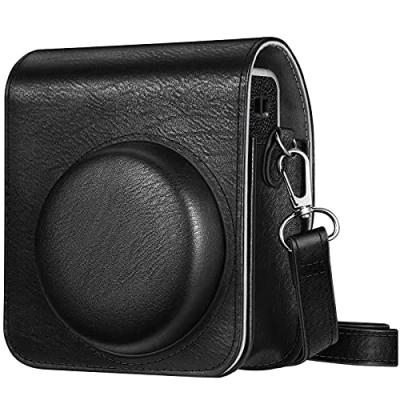 Abbildung von Fintie Tasche für Fujifilm Instax Mini 40 Sofortbildkamera, Premium Kunstleder Schutzhülle Reise Kameratasche Hülle Abdeckung mit abnehmbaren Riemen, Schwarz