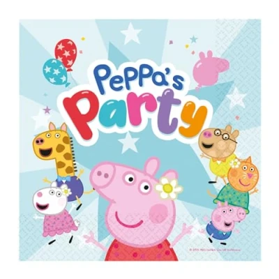 Abbildung von Amscan 9918339 Peppa Pig Servietten für Kindergeburtstag, Party, 16 Stück