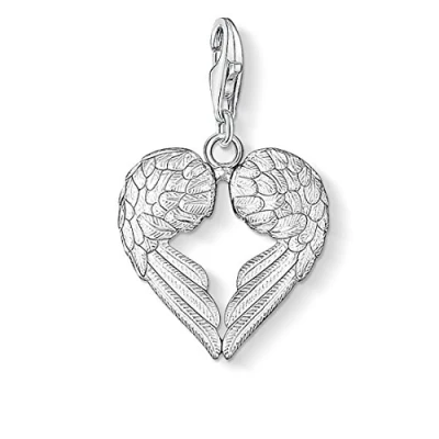 Abbildung von Thomas Sabo Damen Charm Anhänger Herz Flügel Club 925 Sterling Silber 0613 001 12