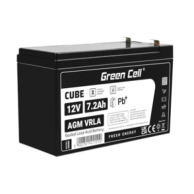 Abbildung von Green Cell AGM 12V 7,2Ah Akku VRLA Blei Batterie Bleiakku Ersatzakku Gelakku Akkubatterie Zyklenfest Unbemannt Spielzeug Elektro Alarm Notstrom Kinderfahrzeuge Kinder Quad