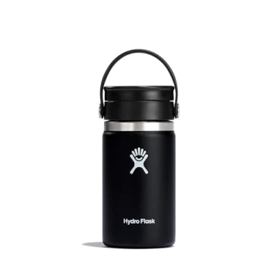 Abbildung von HYDRO FLASK Reise Thermos 354ml (12 oz) Vakuumisolierter Edelstahl Auslaufsicher Flex Trinkdeckel für Kaffee Größe Öffnung Black