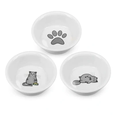 Abbildung von Navaris Futterstation Futternäpfe für Katzen und Hunde Futternapf Set aus Porzellan 3X Fressnapf Katzennapf spülmaschinenfest
