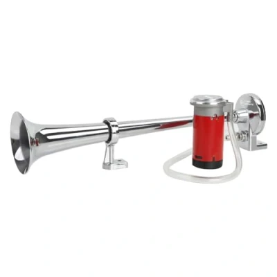Abbildung von Rupse Hupe Luft Horn Kit, Lufthorn Drucklufthorn auto mit Kompressor 12V für PKW LKW Booten Motorrädern (Silber)