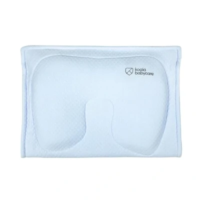 Abbildung von Stillkissen aus Memory Foam, hilft eine Plagiozephalie (Plattkopfsyndrom) vorzubeugen und zu behandeln, mit abnehmbarem Bezug (mit 2 Kissenbezügen) Koala Perfect Head Breastfeeding Blau