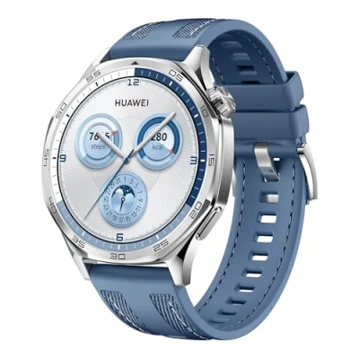 Abbildung von HUAWEI Watch GT 5 46 mm Smartwatch, Kunstvolles Design, Erweiterte Lauf und Fahrradfunktionen, Gesundheitsmonitoring, Bis zu 14 Tage Akkulaufzeit, Kompatibel mit iOS &amp; Android, Blau