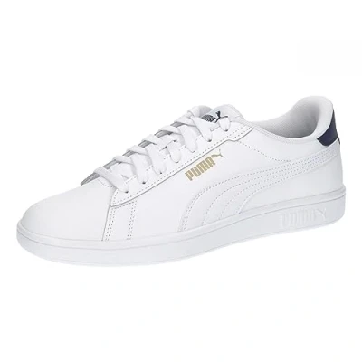 Abbildung von Puma Smash 3.0 Unisex Sneaker low, Größe: 47, White/navy/gold Leder und lederimitat