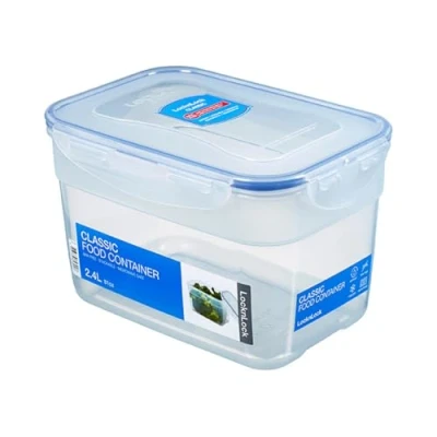 Abbildung von Lock &amp; CLASSIC Frischhaltedose 2,4 L 208 x 143 128 mm 100 % luft und wasserdichte Vorratsdose Spülmaschinen , Mikrowellengeeignet BPA Frei 4 fach Sicherheits Verschluss