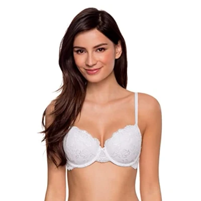 Abbildung von Dorina Spitze Lace BH, 3/4 Schale Demi Damen Comfort leicht gepolsterter Bügel Lianne D17163A, Weiß ,80E