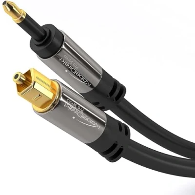 Abbildung von KabelDirekt Mini TOSLINK optisches Audiokabel mit LWL Störsignalschutz 0,5 m (Mini auf TOSLINK, digitales S/PDIF Kabel/Glasfaserkabel für Soundbar, Stereoanlage/Verstärker, HiFi Geräte)