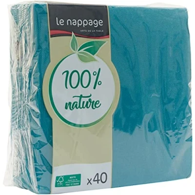 Abbildung von LE NAPPAGE 40 Servietten Tex Touch, 38 x cm, Enteneiblau, FSC, Zellstoffwatte, Ente Blau, 38cm