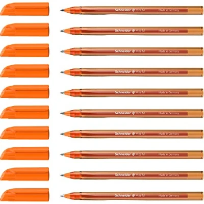 Abbildung von Schneider 102211 Vizz Kugelschreiber (für leichtes und schnelles Schreiben, Schaft in Schreibfarbe, Strichbreite M) 10 Stück, Orange