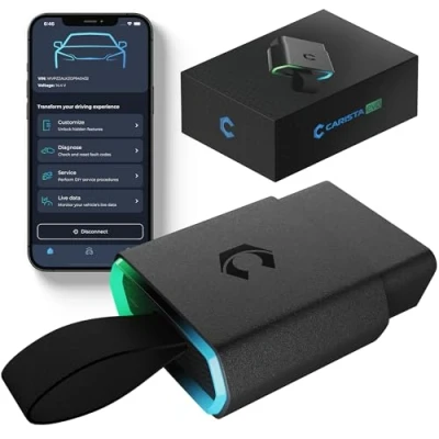 Abbildung von Carista EVO Bluetooth Diagnosegerät und App: Diagnose, Anpassung, Wartung, Live Daten