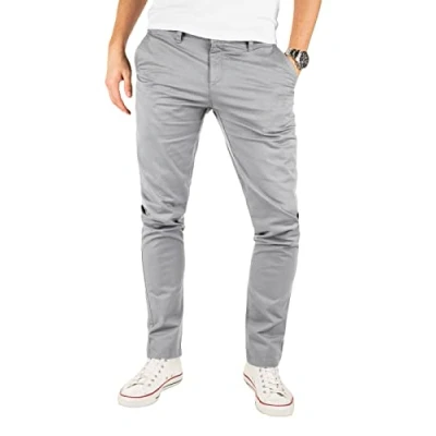 Abbildung von Yazubi Herren Chino Hosen Kyle Chinojeans Slim Fit Graue Business Chinohose Mit Stretch, Grau (Gull 4R173802), W34/L32