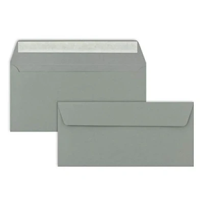 Abbildung von 100 Brief Umschläge DIN Lang Graphitgrau/Dunkelgrau 110 g/m² 11 x 22 cm sehr formstabil Haftklebung Qualitätsmarke: FarbenFroh by GUSTAV NEUSER