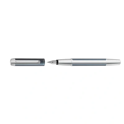 Abbildung von Pelikan Füllhalter Pura P40, Petrol, Feder F (fein), hochwertiger Patronenfüller im Geschenk Etui, 822664