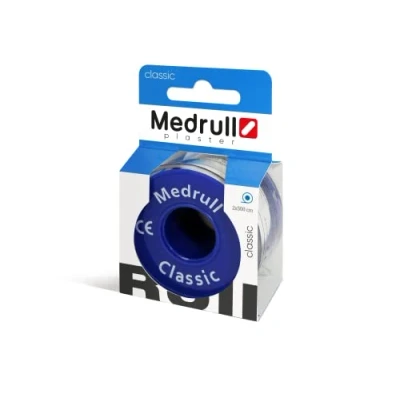 Abbildung von Medrull Fixierpflaster Classic 5 m x 2 cm Tapeband von Wundverbänden, Heftpflaster Weiß Rolle im Karton