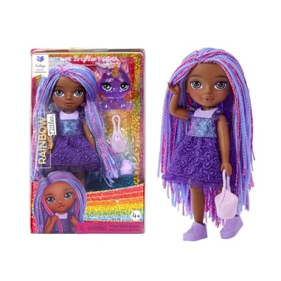 Abbildung von Rainbow High Littles Indigo Bailey Kleine, Bewegliche Modepuppe Lila 14 cm Große Puppe mit Handtasche und Magischem Fuchs für Kinder Sammler