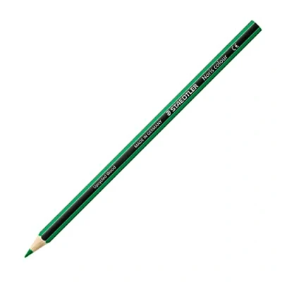 Abbildung von STAEDTLER Buntstifte Noris colour, grün, rutschfeste Soft Oberfläche, hohe Bruchfestigkeit, Made from Upcycled Wood, intensive Farben, Sechskantformat, 12 grüne Farbstifte, 185 5