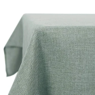Abbildung von Deconovo Tischdecke Leinenoptik Lotuseffekt Tischwäsche Wasserabweisend Tischtuch 130x220 cm Dunkelgrün
