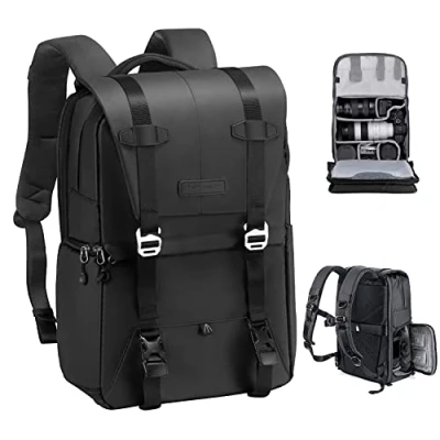 Abbildung von K&amp;F Concept Kamerarucksack, Camera Bag für Fotografen, Fotorucksack Kamera Rucksack mit 15 15,6 Zoll Laptopfach, kompatibel Canon/Nikon/Sony/DJI Mavic Drone (20L)