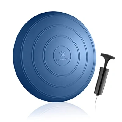 Abbildung von BODYMATE Ballsitzkissen Comfort inkl. Pumpe BLAU 33cm Durchmesser Balance Kissen, Sitzballkissen, Luftkissen, Pad Core , Fitness Reha Koordinations und Rückentraining