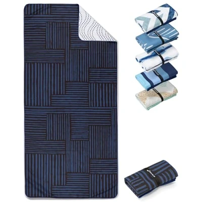 Abbildung von Fit Flip Strandtuch XXL Mikrofaser Badetuch Strandtücher leicht und schnelltrocknend 100% recyceltes Handtuch Strandhandtuch zum Baden (Stairs 200x90cm)