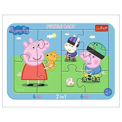Abbildung von Trefl, Puzzle, Rahmenpuzzle mit Unterlage, 10 Teile, Peppa Pig, für Kinder ab 2 Jahren