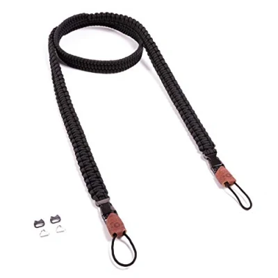 Abbildung von C Rope Kameragurt THE TRAVELER handgeflochten aus Paracord, Schultergurt mit Schnellverschluss, 140cm, Schwarz