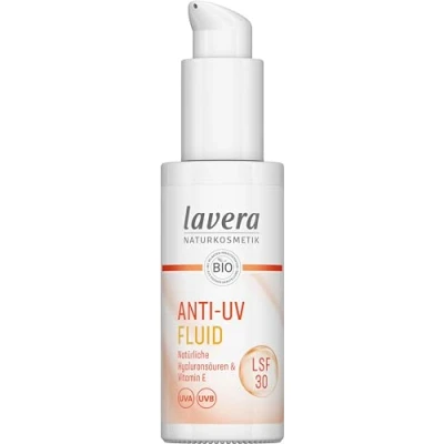 Abbildung von lavera Anti UV Fluid LSF 30 schützt vor Strahlung mineralischer Schutz gegen sonnenbedingte Hautalterung vegan Naturkosmetik ml