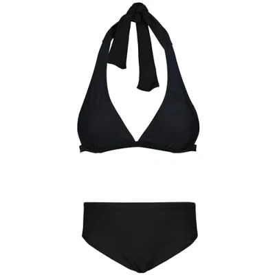 Abbildung von Aquarti Mädchen Bikini Set Bustier Bikinislip Zweiteiliger Badeanzug, Farbe: Zum Binden Schwarz, Größe: 152