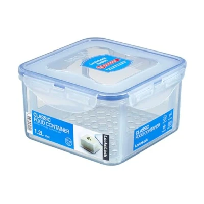 Abbildung von LocknLock PP Classic Frischhaltedose mit Serviereinsatz, 1,2 L, 155 x 87 mm, 100 % luft und wasserdicht, Cleveres Verschluss System, Vorratsdose Kühlschrank &amp; Gefrierfach